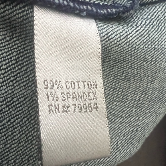 Chico's Blue Denim Jean Jacket with detailed beading design -turquoise and gold - Picture 7 of 7